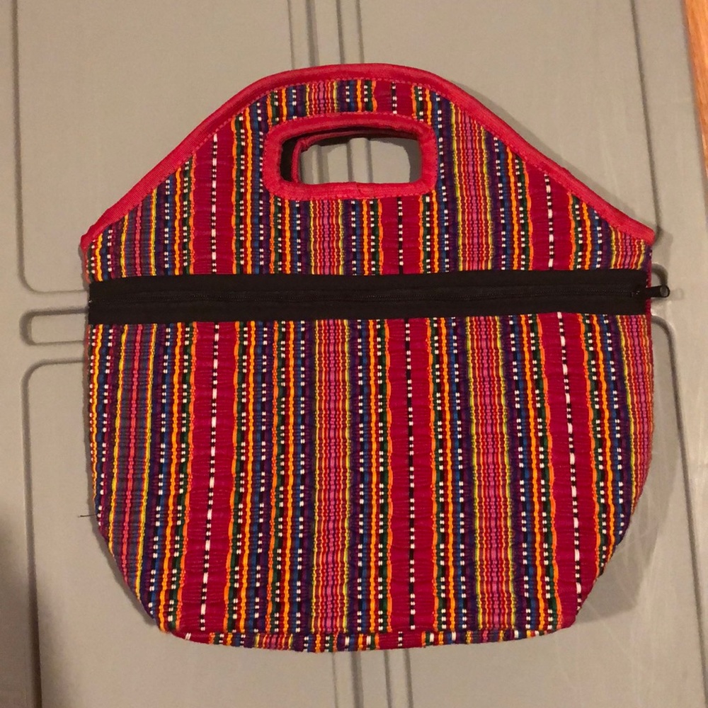Huipil embroidered handbag.